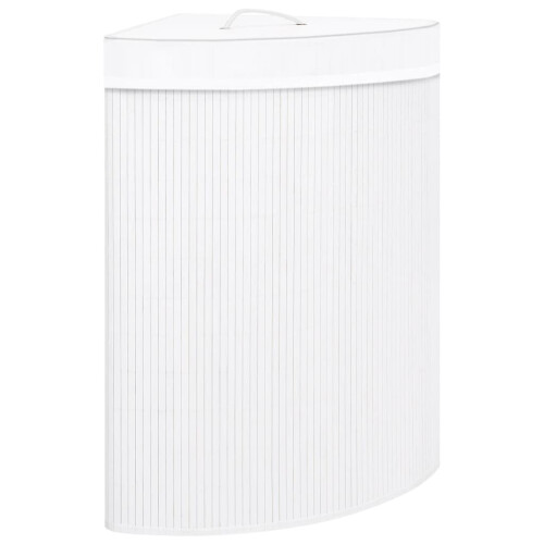 VidaXL vidaXL Eck-Wäschekorb Bambus Weiß 60 L 1