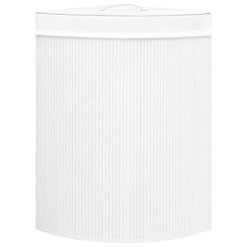 VidaXL vidaXL Eck-Wäschekorb Bambus Weiß 60 L 2
