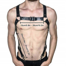 PU Punk Men Restraint Belt Male Leather Chest Adjustable Harness Body Restraint Leather Harness Belts Straps Suspenders