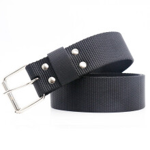 (Black-110cm) Unisex Needle Buckle Nylon Belts Younger Breathable Center Bar Girls Outdoor Leisure Sport Men Summer Jeans Accessories