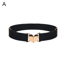 Children Stretch Belts Girls Multicolor Adjustable Elastic Waist Belts with Heart Shape Buckle Waistband Accessories