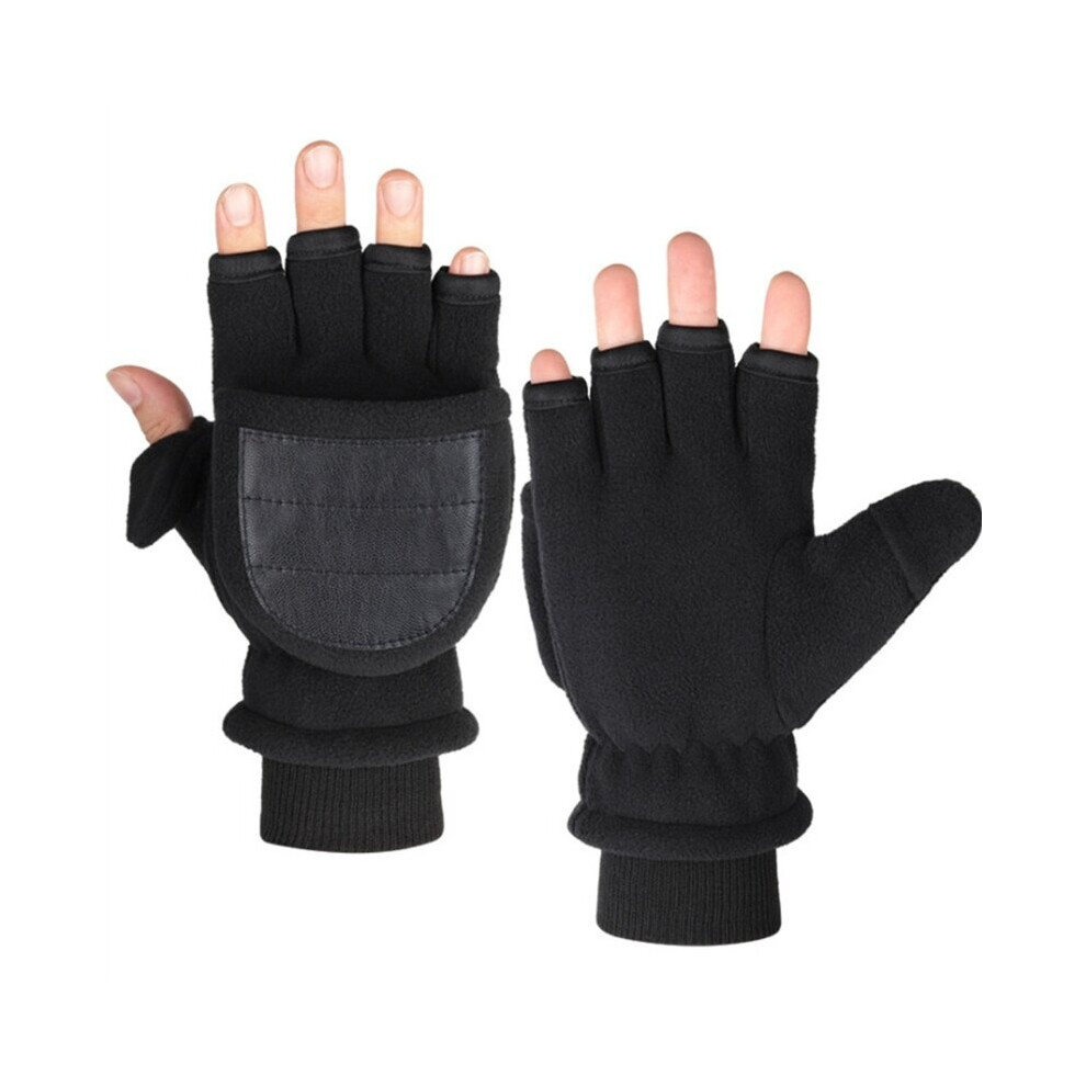 Heated Gloves Fingerless Touchscreen Fleece Gloves Usb Fingerless Gloves Thermal Gloves For Cold Hands Black