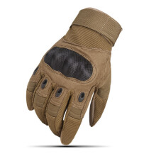 (Khaki White-XL) Military Tactical Gloves Full Finger Touch Screen Hard Knuckle Protection Paintball Airsoft Combat Shooting Hiking Glove