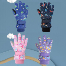 Winter Children Thickening Ski Gloves Windproof with Buckle Mittens