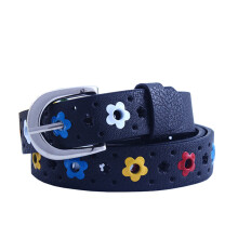 Belt Hollow Flower Shape Candy Colors Kids for Boy Girl Lady Women PU Leather Adjustable Metal Buckle Belts