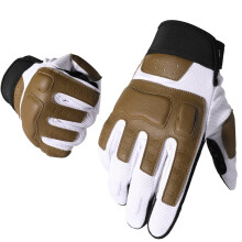 (White-M) Touch Screen Tactical Full Finger Gloves Men Army Military Paintball Airsoft Shooting Combat Bicycle Protective Gear