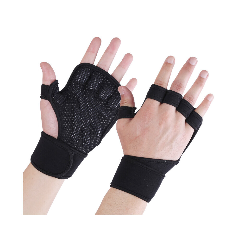 (BK Black-XL) Anti Skid Gym Gloves Fitness Weight Lifting Gloves Body Building Training Sports Exercise Sport Workout Glove for Men Women-image-OPC-PBQSD5Q-NEW