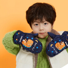 (Navy Blue-S for 2 4years 2) Kid Gloves Girl Mittens Winter Warm Fingerless Boy Skiing Accessory Unicorn Cartoon Waterproof Outdoor Fleece Lining