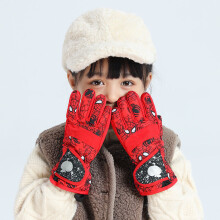 (Red-L for 4 6years 3) Gloves Winter Kid Girl Mittens Boy Warm Skiing Accessory Cartoon Waterproof For Outdoor Sports