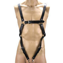 Leather Men Body Restraint Leather Harness Belts Straps Suspenders Braces Armor Costumes