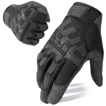 (Black Full Finger Black-S) Men Military Tactical Training Gloves Full Finger Combat Mitten Non-slip Army Airsoft Paintball Shooting Protective Gear