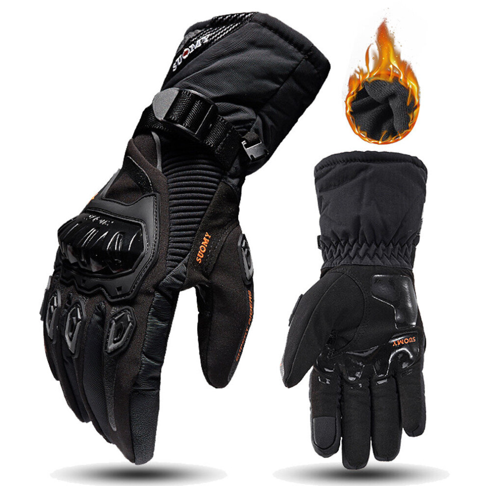(-Xl) Motorcycle Gloves Windproof Waterproof Guantes Moto Men Women Motorbike Riding Gloves Touch Screen Winter Warm Motocross Gloves Black 885658198091