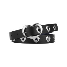 Adjustable Children Heart Buckle Belt Fashionable Waistband Waist Belt Faux Leather Belt Love Heart Eyelet Dress Decoration