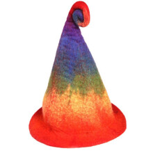 Rainbow Gradient Steeple Wizard Hat Witch Hat Creative Modern Halloween Party Fancy Dress Costume