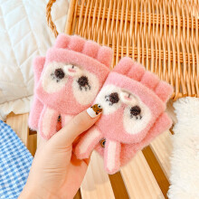 0-8 Old Years Winter Children Girls Soft Half Finger Cover Animal Warm Gloves Baby Outdoor Warm Mittens Nylon Gloves for Kids