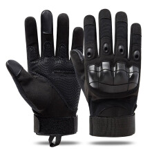 (01 Black-M) Tactical Equipment Outdoor Protect Gloves Tacticos Militar Wear Resistance Anti-Skid Military Gear Men'S Gloves Tactical Gloves