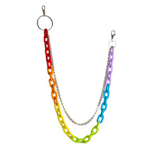 Rainbow fluorescent green pants chain plastic acrylic resin chain punk hip-hop hanging chain