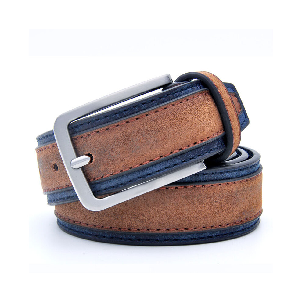 (038BrownNavy White-130cm) Casual Patchwork Men Belts Designers Man Belt Trends Trousers With Three To Choose-image-OPC-PBQSKXS-NEW