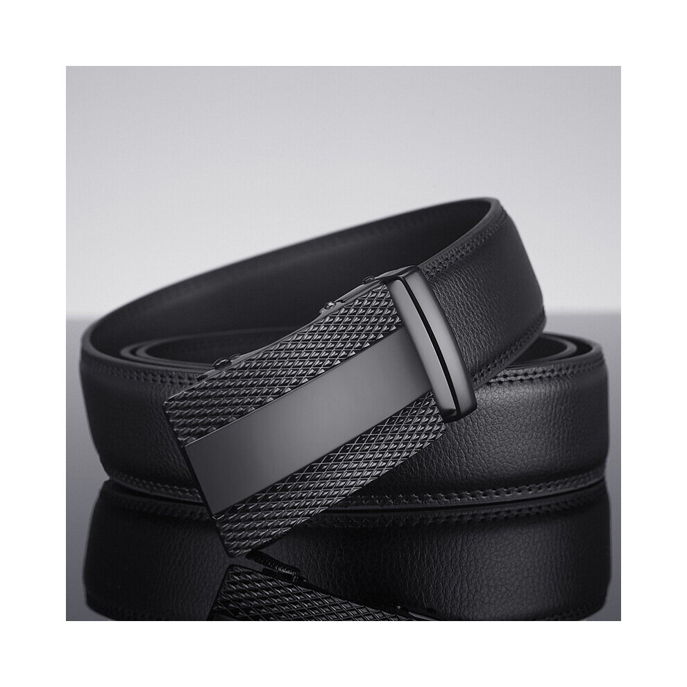 (Black-125cm) Metal Automatic Buckle Men Belt High Wear-resistant Leather Belts for Men 3.5cm Width Formal Strap G1285-image-OPC-PBQSM5W-NEW