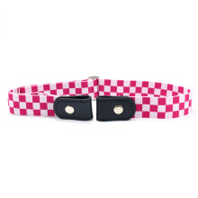 Children's Lazy Belt Cartoon DIY Plaid Elastic Canvas Belts for Kids Versatile Invisible Seamless Jeans Waistband