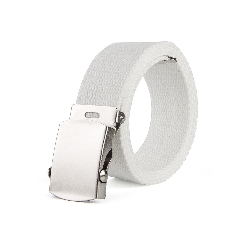 (white-115CM) High 2.5cm men/women canvas belts Children Boys and girls Outdoor Training Jeans Belt Waistband 80-120cm-image-OPC-PBQTDNY-NEW