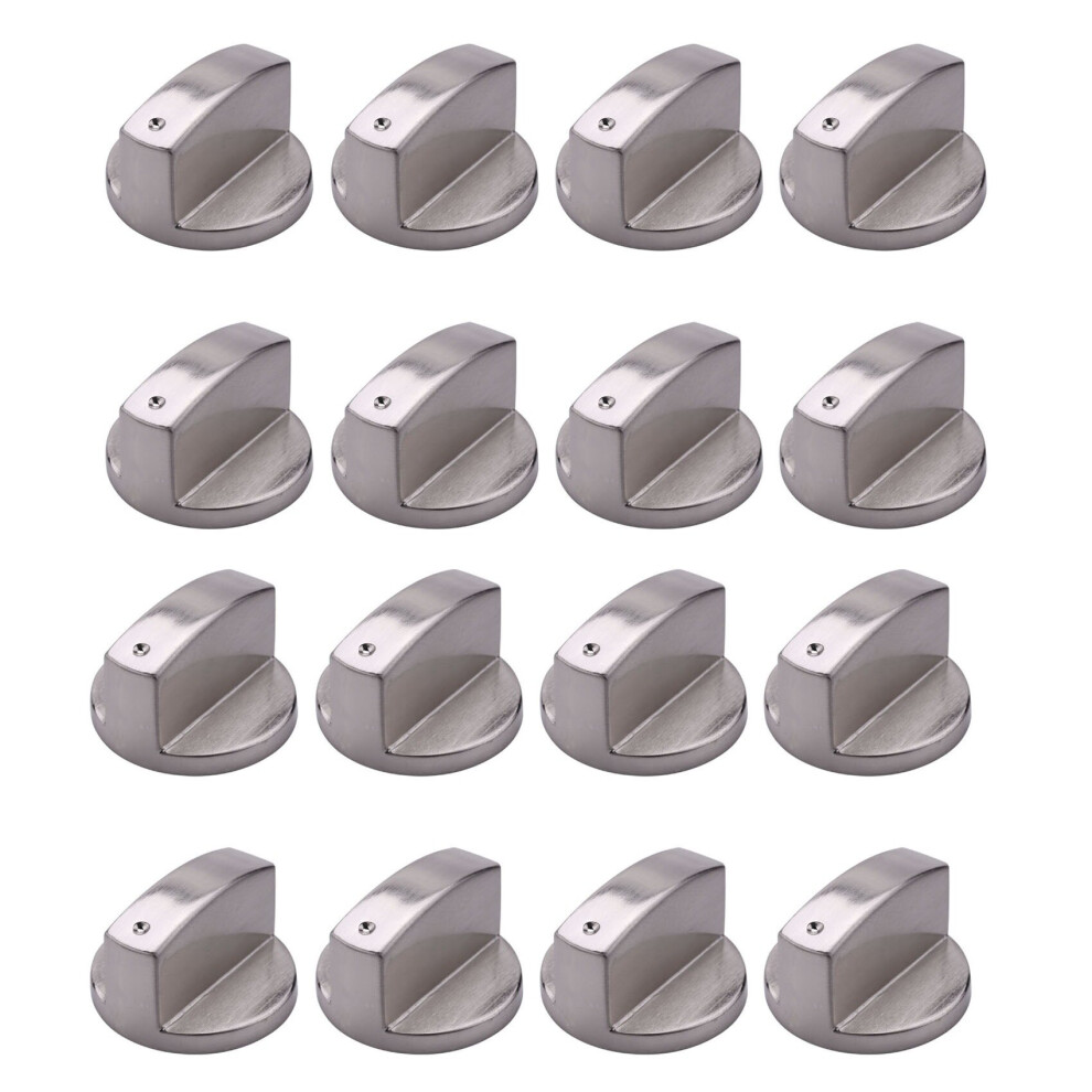 Brushed Metal Gas Stove Knobs Cooker Control Switch Range Oven Knobs Cooktop Burner Knob Switch(16Pcs 6mm Shaft Core)