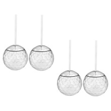 4 Disco Ball Cup Glitter Flash Ball Cocktail Cup Tea Bottle Party Supplies Unique for Party Drinking Beverage C