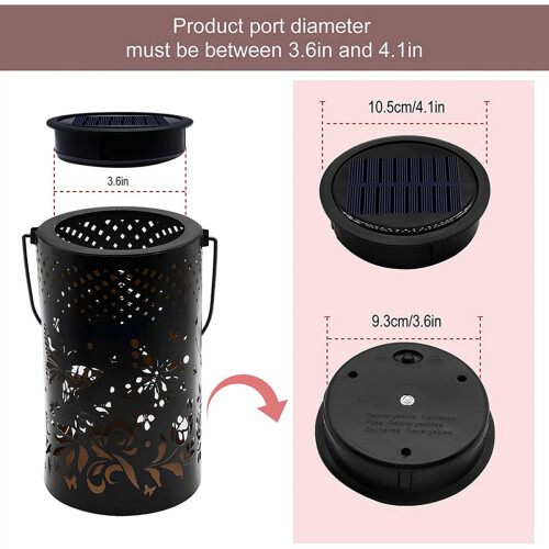 2 Pack Big Solar Light Replacement Top for Outdoor Hanging Lanterns, More Powerful More Energy Efficient 1