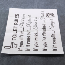 Toilet Rules Bathroom Removable Wall Sticker Vinyl Art Decals DIY Home Decor