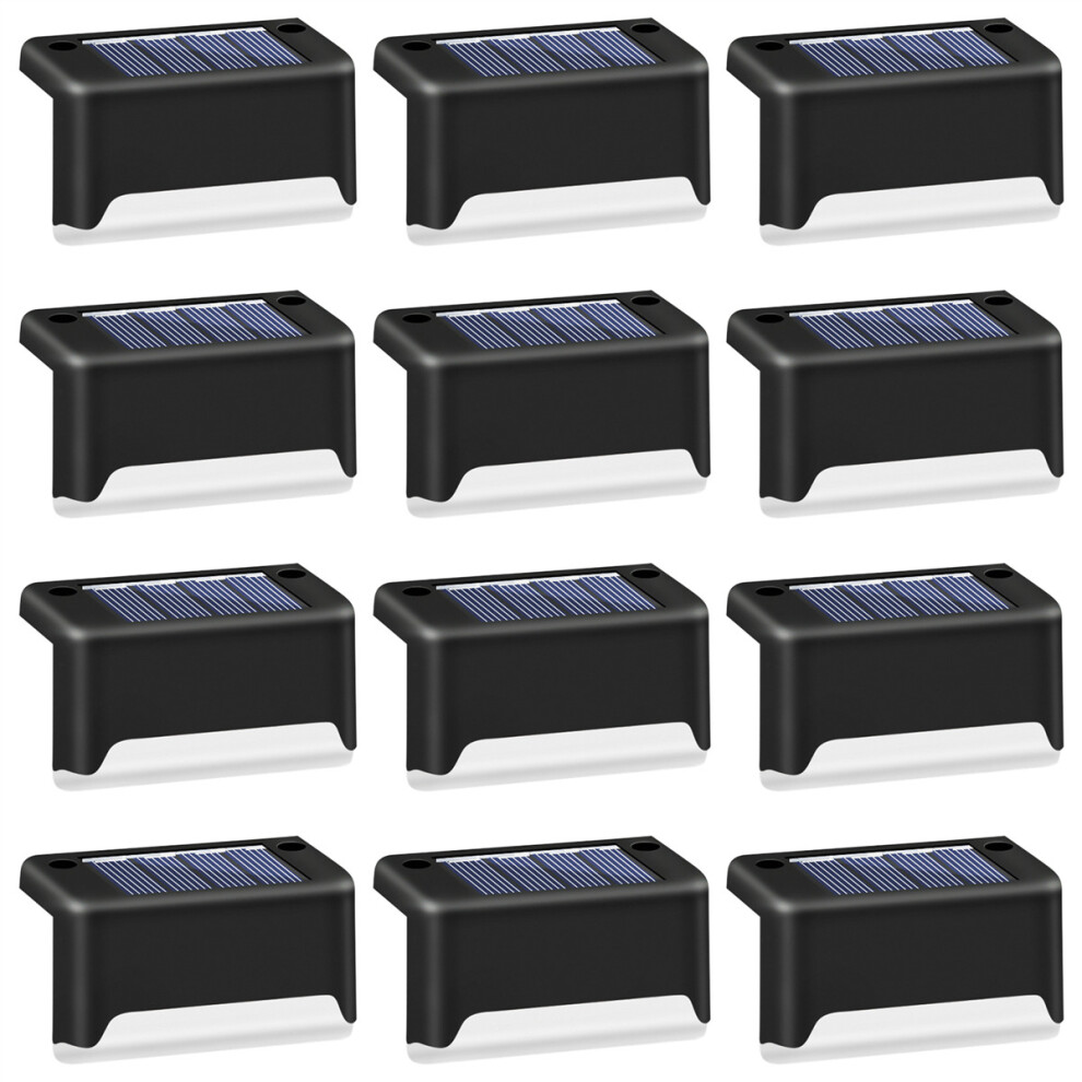 Solar Waterproof Deck Lights Step Lights Led Fence Lamp for Patio,Stairs,Garden Pathway,Step & Fences(Warm White)12Pcs