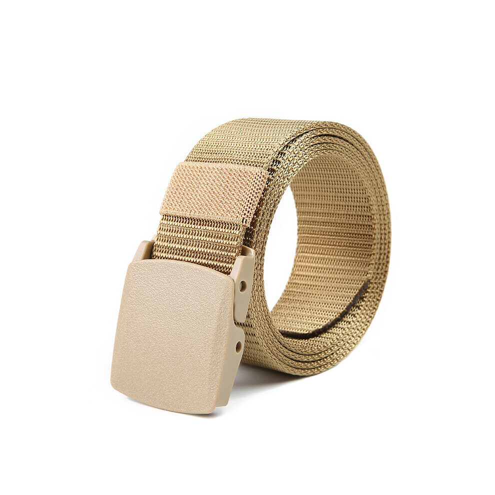(Khaki White-100 CM 100cm) Men's Automatic Buckle Nylon Belt Outdoor Canvas Belt High Men's Belt-image-OPC-PBQV867-NEW