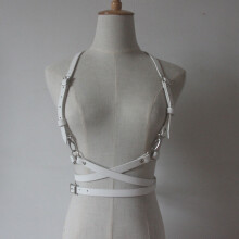 Punk Men harajuku sexy garters faux leather material bondage sculpting harness waist belt straps suspenders belt