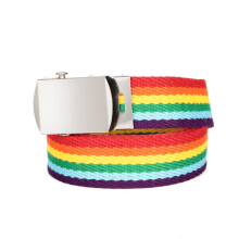 Children Rainbow Belt Ladies Thin Waist Alloy Roller Buckle Adjustable Jeans Accessory Unisex Casual Canvas Belt
