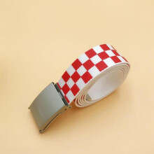 (1style White-105CM) Men Women Checkered Canvas Waist Belts Children's Belt Boys Girls jeans Waistband