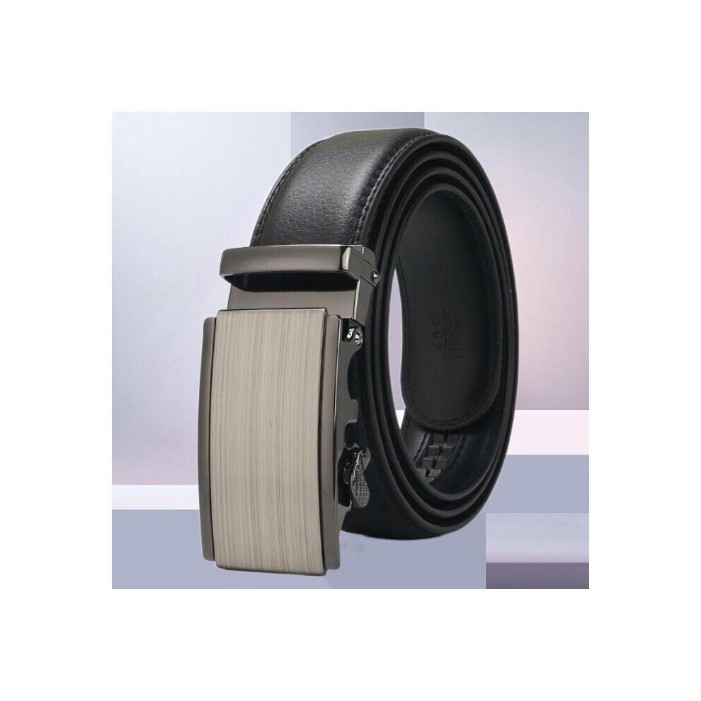 (As shown White-100cm) Mens Business Style Belt Pu Leather Strap Male Waistband Automatic Buckle Belts For Men Top Girdle Belts For Jeans-image-OPC-PBQVHHY-NEW