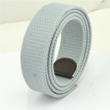 (Light gray White-120cm) Canvas material belt body does not include belt buckle head weaving process multicolor young casual width 3.8cm