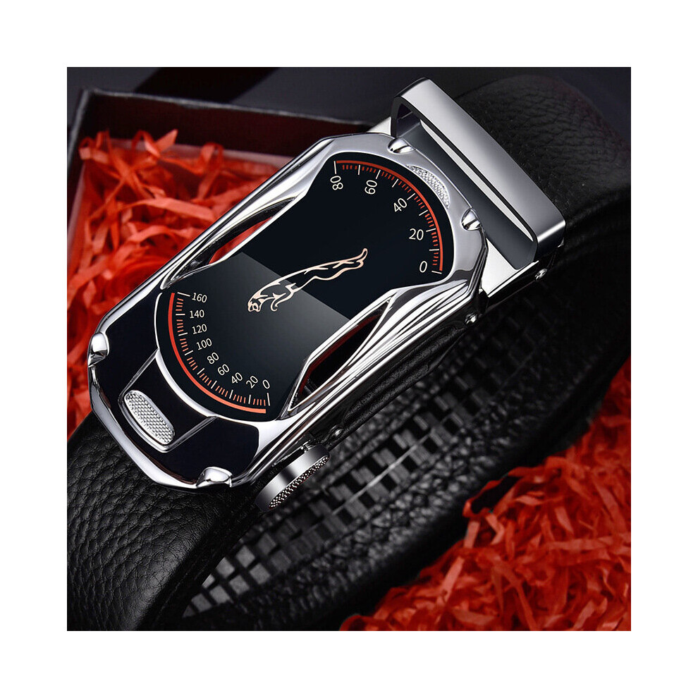 (Silver-170cm(waist150 155cm 170cm) High Plus Size Leather Belt Metal Alloy Automatic Buckle Waist Belts for Men Strap Male-image-OPC-PBQVJ7P-NEW