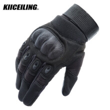 (Carbon Fibre Black White-L) Touch Screen Tactical Gloves Carbon Fibre Airsoft Sport Full Finger Military Men Combat Shooting Knuckles Protection