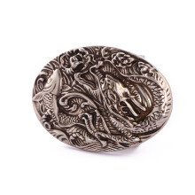(Gray-115CM) Western cowboy retro dragon belt buckle zinc alloy PU leather belt casual decoration men and women