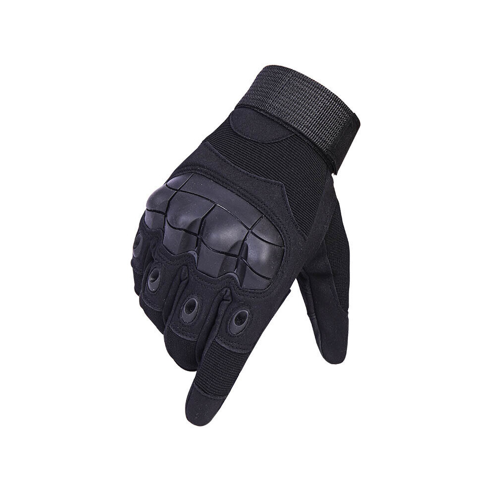 (Black White-L) Tactical Military Gloves Touchscreen Pu Leather Motorcycle Full Finger Gloves Outdoor Sport Climbing Riding Black,Multicoloured 885656819578