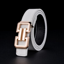 (white-105CM) Kids Belt High Casual Jeans Ladies Leather Belt Boy/Girl Orange