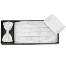 cummerbund wide elastic belt handkerchief bow tie Pocket square 3pcs in 1