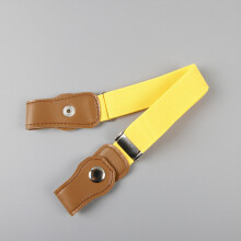 Canvas Belt for Kids High-elastic Belt for Men PU Button Without Buckle Adjustable Elastic Children's Belts