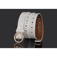 (White-85CM 70cm) Kids Belts Leather Classic Retro Metal Round Buckle Belt Girls Dress Jean Pants Waistband Belts for Lady and Children