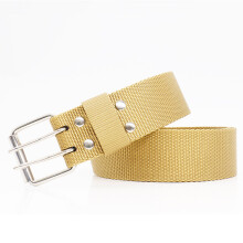 (Khaki Belt White-170cm) Pin Buckle 38MM Nylon Tactical Belt Students Casual Pants Accessories Unisex Sport Military Outdoor Belt