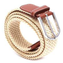 Multi-colored Belt Young Student Pin Buckle Woven Belt Casual Canvas Elastic Expandable Braided Stretch Belt Plain Webbing Strap