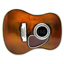 Vintage Guitar Head Metal Belt Buckle Acoustic Rock Western Music Leather Accessories