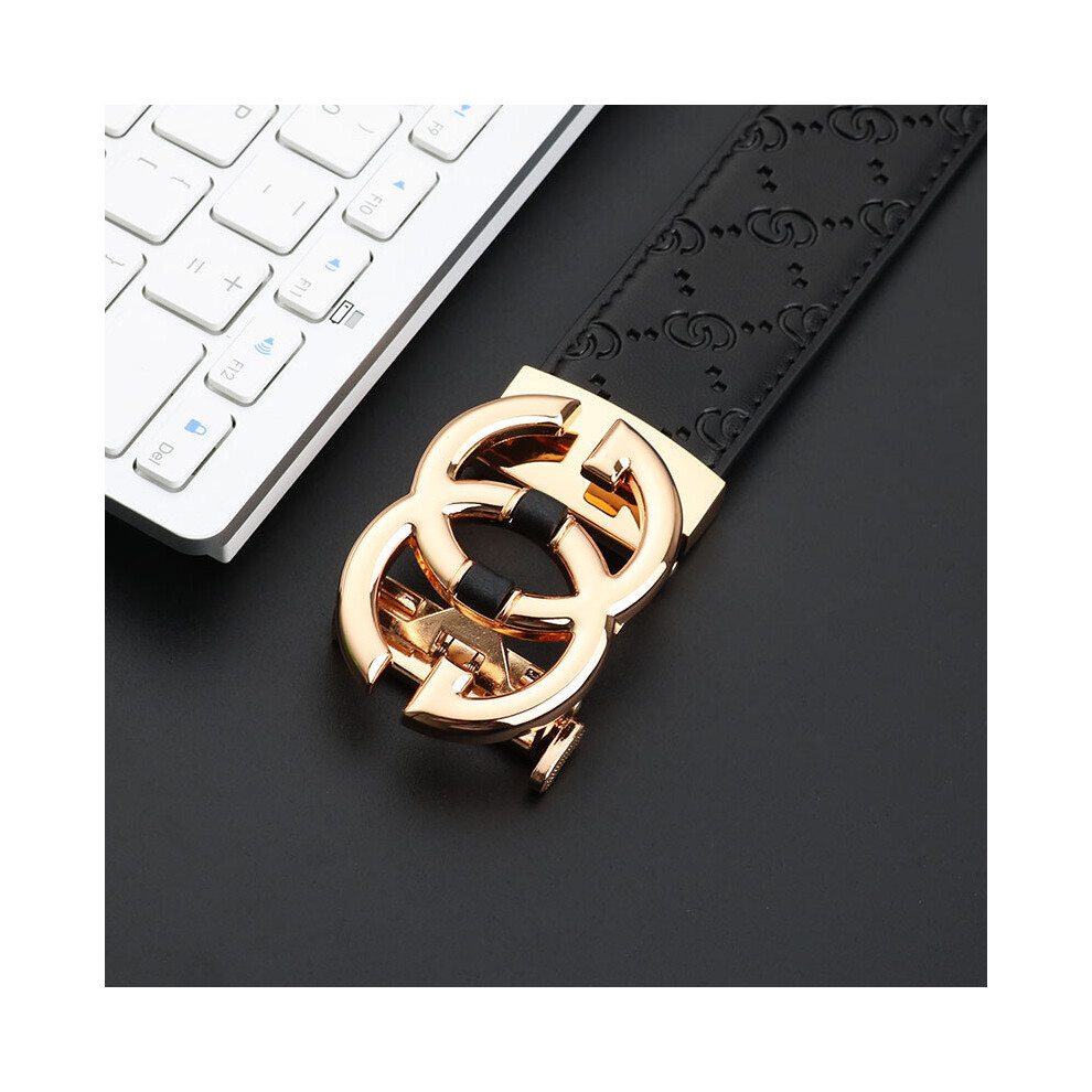 (01 White-130cm) Leather Mens belt Leather Strap Automatic Buckle G Belt-image-OPC-PBQVNSC-NEW