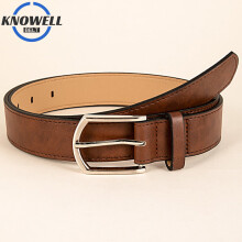 Vintage Men Belt Brown Casual Belts Boys Pu Leather Metal Buckle Pin Waistband Jeans Pants Leisure