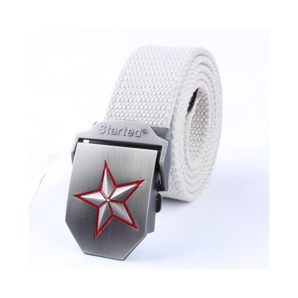 (White-120cm) Men&Women Canvas belt 3D-Red Star Buckle Strong Army Tactical Belt mens Top Military Belts Strap-image-OPC-PBQVQBX-NEW